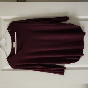 Aritzia Babaton Norris Shirt Large 3/4 Sleeve Purple